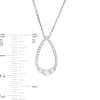 Thumbnail Image 2 of 0.37 CT. .TW. Diamond Past Present Future® Teardrop-Shaped Outline Pendant in 10K White Gold