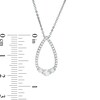 Thumbnail Image 3 of 0.37 CT. .TW. Diamond Past Present Future® Teardrop-Shaped Outline Pendant in 10K White Gold