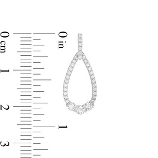 0.45 CT. T.W. Diamond Past Present Future® Teardrop Outline Drop Earrings in 10K White Gold