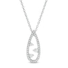 Thumbnail Image 0 of 0.23 CT. T.W. Diamond Past Present Future® Teardrop-Shaped Pendant in Sterling Silver