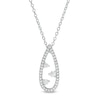 0.23 CT. T.W. Diamond Past Present Future® Teardrop-Shaped Pendant in Sterling Silver
