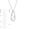 0.23 CT. T.W. Diamond Past Present Future® Teardrop-Shaped Pendant in Sterling Silver