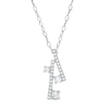 Thumbnail Image 0 of 0.29 CT. T.W. Diamond Past Present Future® Double Linear Bar Pendant in 10K White Gold