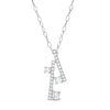 0.29 CT. T.W. Diamond Past Present Future® Double Linear Bar Pendant in 10K White Gold
