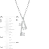 0.29 CT. T.W. Diamond Past Present Future® Double Linear Bar Pendant in 10K White Gold