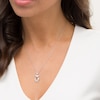 Thumbnail Image 2 of 0.065 CT. T.W. Diamond Outline Owl with Heart Pendant in Sterling Silver and 10K Gold