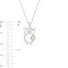 Thumbnail Image 3 of 0.065 CT. T.W. Diamond Outline Owl with Heart Pendant in Sterling Silver and 10K Gold