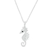 Thumbnail Image 0 of 0.04 CT. T.W. Enhanced Black and White Diamond Seahorse Pendant in Sterling Silver