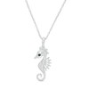 Thumbnail Image 1 of 0.04 CT. T.W. Enhanced Black and White Diamond Seahorse Pendant in Sterling Silver