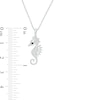 Thumbnail Image 2 of 0.04 CT. T.W. Enhanced Black and White Diamond Seahorse Pendant in Sterling Silver