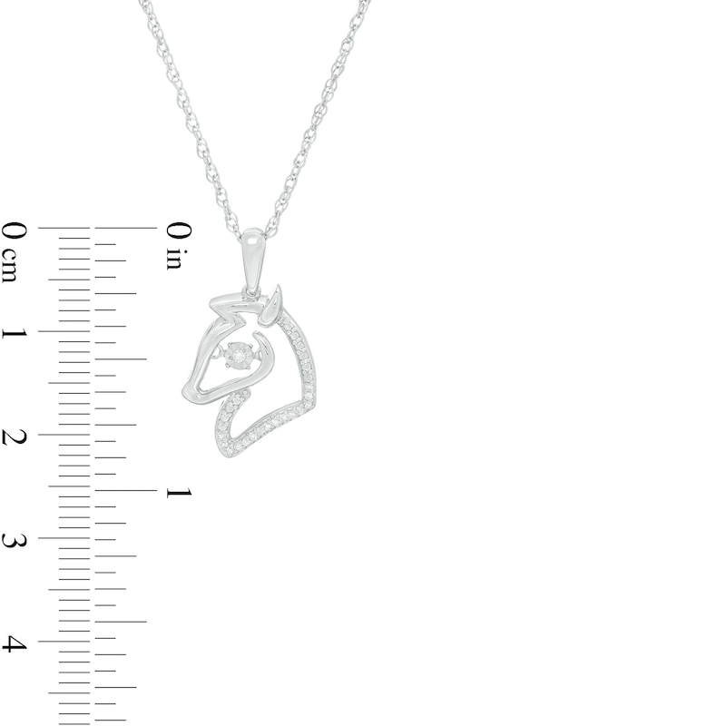 Main Image 3 of Unstoppable Love™ 0.04 CT. T.W. Diamond Outline Horse Head Pendant in Sterling Silver