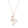 Thumbnail Image 0 of Diamond Accent Outline Flamingo Pendant in 10K Rose Gold