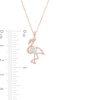 Thumbnail Image 2 of Diamond Accent Outline Flamingo Pendant in 10K Rose Gold