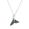 Thumbnail Image 1 of 0.065 CT. T.W. Enhanced Black and White Diamond Mermaid Tail Pendant in Sterling Silver