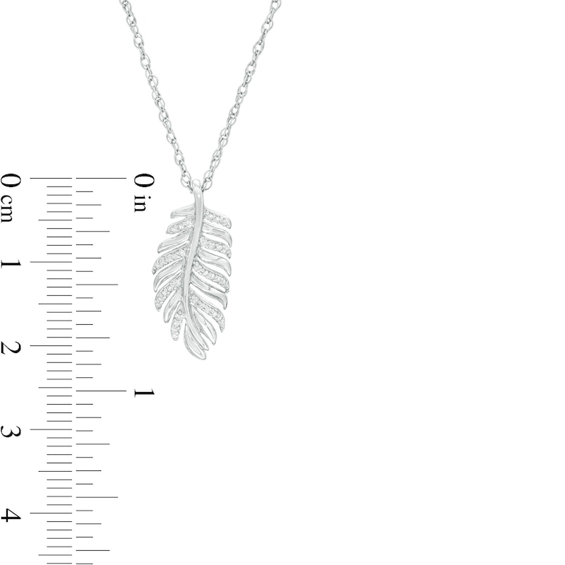 0.085 CT. T.W. Diamond Feather Pendant in Sterling Silver