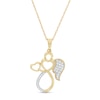 Thumbnail Image 0 of 0.085 CT. T.W. Diamond Outline Angel with Heart Vintage-Style Pendant in 10K Gold