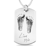 Thumbnail Image 0 of Engravable Print and Your Own Handwriting Dog Tag Pendant in Sterling Silver (1 Image and 4 Lines)