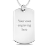 Thumbnail Image 2 of Engravable Print and Your Own Handwriting Dog Tag Pendant in Sterling Silver (1 Image and 4 Lines)