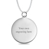 Engravable Your Own Handwriting Disc Pendant in Sterling Silver (1 Image and 4 Lines)