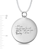 Engravable Your Own Handwriting Disc Pendant in Sterling Silver (1 Image and 4 Lines)