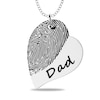 Thumbnail Image 0 of Engravable Print and Your Own Handwriting Tilted Heart Pendant in Sterling Silver (1 Image and 4 Lines)