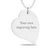 Thumbnail Image 2 of Engravable Print and Your Own Handwriting Tilted Heart Pendant in Sterling Silver (1 Image and 4 Lines)