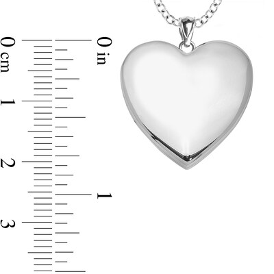Engravable Photo Heart Locket in Sterling Silver (1-2 Images and 3 Lines)