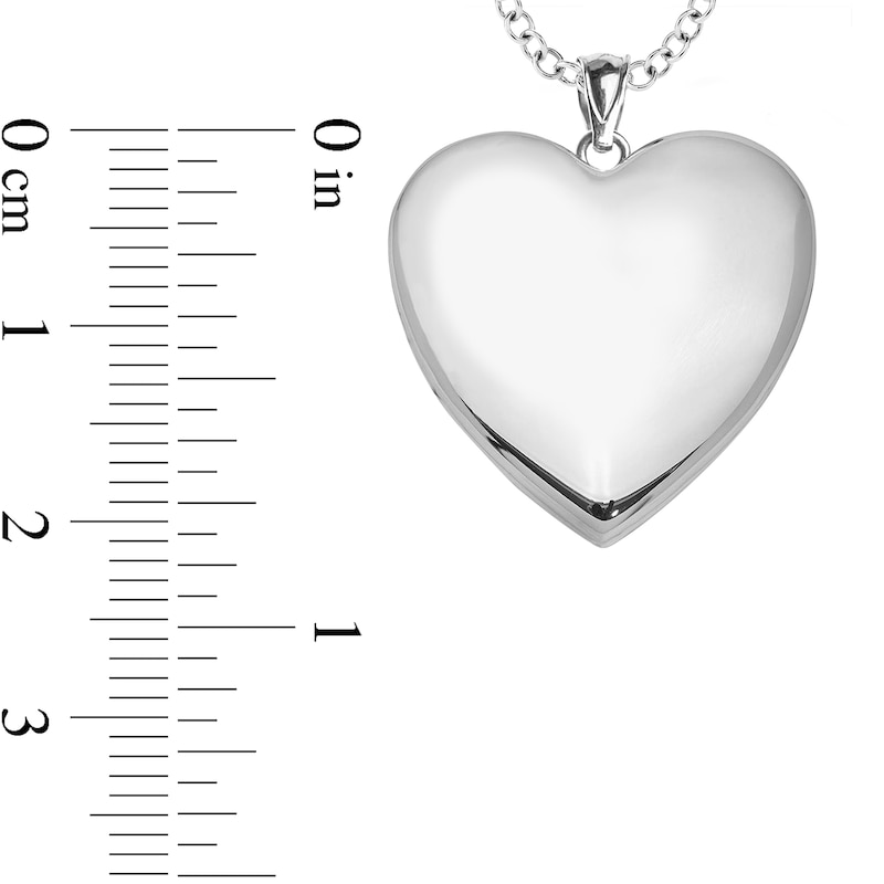 Engravable Photo Heart Locket in Sterling Silver (1-2 Images and 3 Lines)