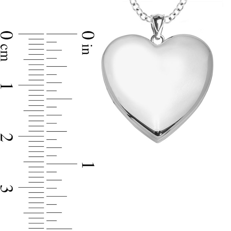 Main Image 4 of Engravable Photo Heart Locket in Sterling Silver (1-2 Images and 3 Lines)