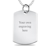 Thumbnail Image 3 of Medium Engravable Photo Dog Tag Pendant in Sterling Silver (1 Image and 3 Lines)