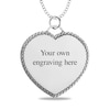 Thumbnail Image 3 of Engravable Photo Rope Frame Heart Pendant in Sterling Silver (1 Image and 3 Lines)