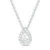 Thumbnail Image 1 of 0.29 CT. T.W. Certified Pear-Shaped Diamond Frame Pendant in 14K White Gold (I/SI2)