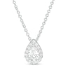 Thumbnail Image 1 of 0.45 CT. T.W. Certified Pear-Shaped Diamond Frame Pendant in 14K White Gold (I/SI2)