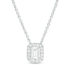Thumbnail Image 1 of 0.45 CT. T.W. Certified Emerald-Cut Diamond Frame Pendant in 14K White Gold (I/SI2)
