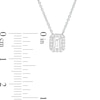 Thumbnail Image 3 of 0.45 CT. T.W. Certified Emerald-Cut Diamond Frame Pendant in 14K White Gold (I/SI2)