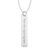 Thumbnail Image 1 of Engravable Print and Your Own Handwriting Vertical Bar Pendant in Sterling Silver (1 Image and Line)