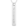 Thumbnail Image 2 of Engravable Print and Your Own Handwriting Vertical Bar Pendant in Sterling Silver (1 Image and Line)