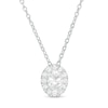 Thumbnail Image 1 of 0.45 CT. T.W. Certified Oval Diamond Frame Pendant in 14K White Gold (I/SI2)