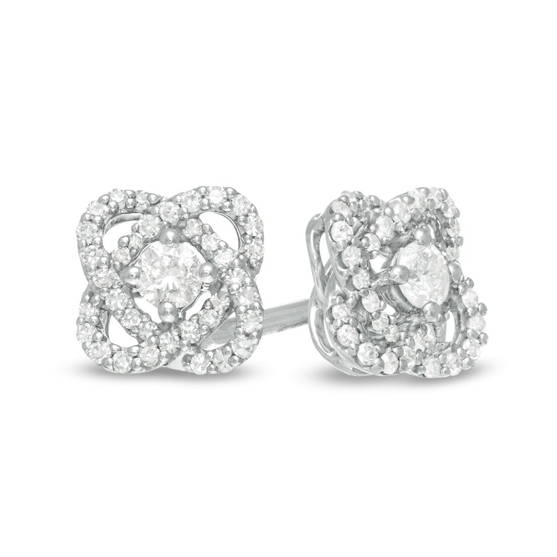 Main Image 1 of Centre of Me 0.20 CT. T.W. Diamond Orbit Stud Earrings in Sterling Silver