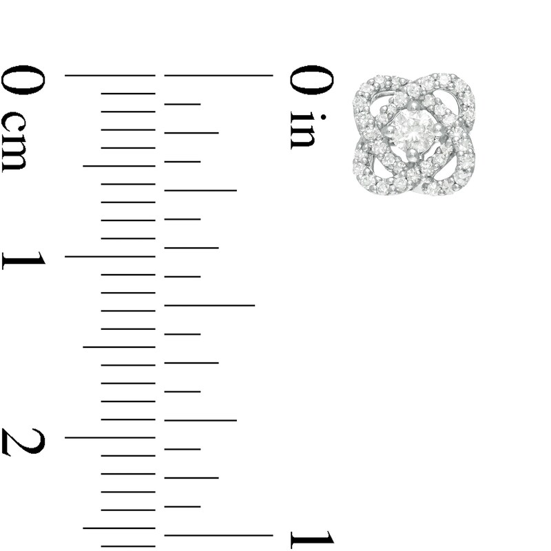 Main Image 3 of Centre of Me 0.20 CT. T.W. Diamond Orbit Stud Earrings in Sterling Silver