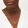 Thumbnail Image 2 of 0.37 CT. T.W. Diamond Past Present Future® "X" Necklace in 10K White Gold - 17"