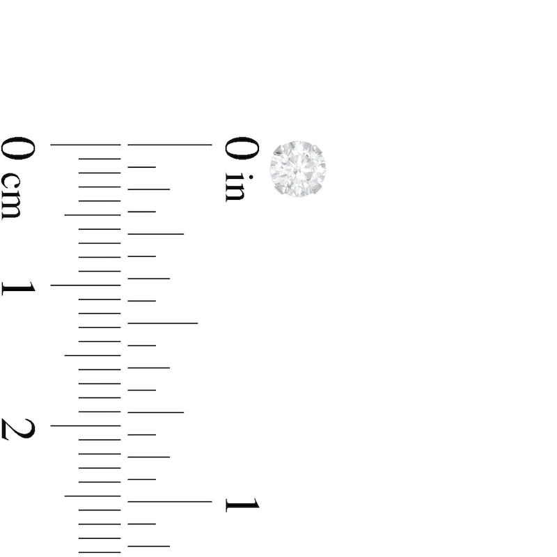 Main Image 2 of Child's 4.0mm Cubic Zirconia Solitaire Stud Earrings in 14K White Gold