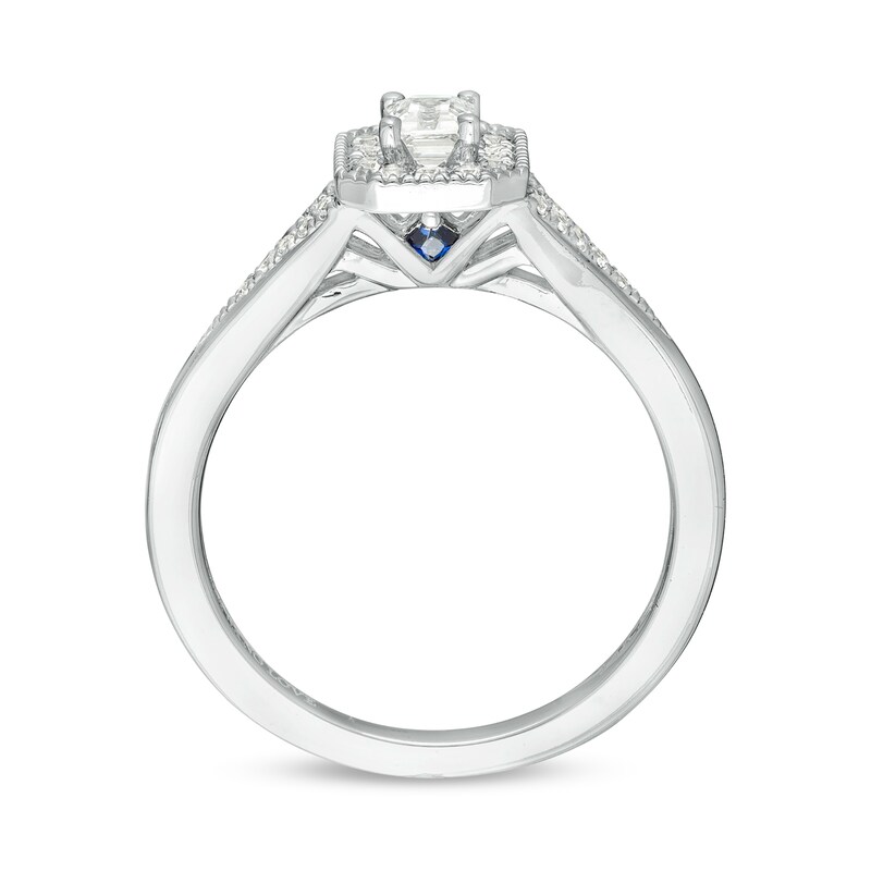 Vera Wang Love Collection 0.37 CT. T.W. Emerald-Cut Diamond Frame Vintage-Style Engagement Ring 14K White Gold