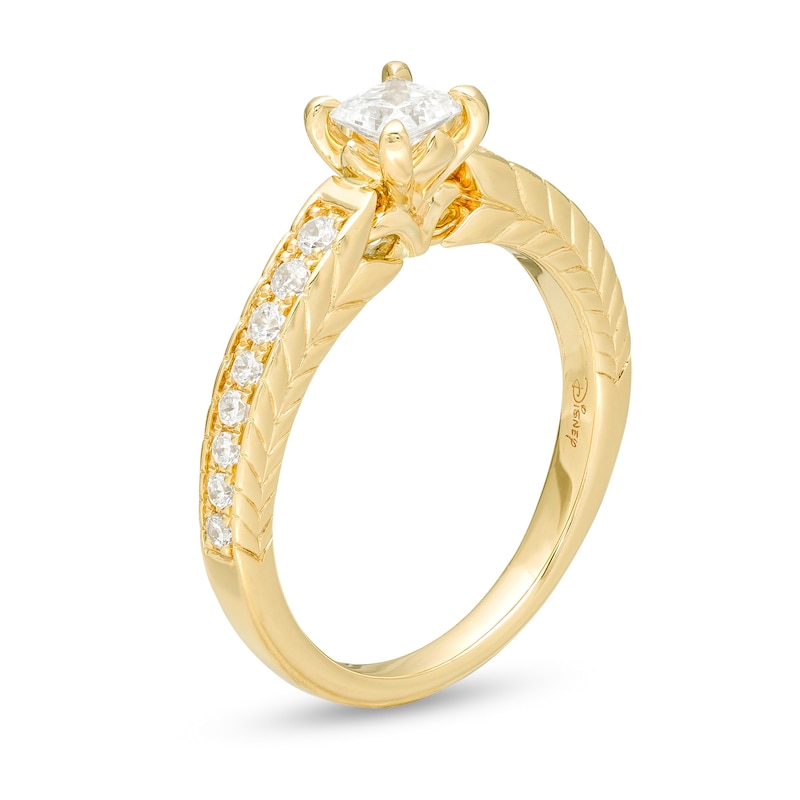 Main Image 3 of Enchanted Disney Anna 0.69 CT. T.W. Princess-Cut Diamond Engagement Ring in 14K Gold