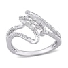 Thumbnail Image 0 of 0.12 CT. T.W. Diamond Bypass Split Shank Ring in Sterling Silver