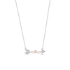 Thumbnail Image 0 of Hallmark Diamonds Inspiration 0.04 CT. T.W. Diamond Arrow Necklace in Sterling Silver and 10K Rose Gold