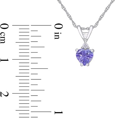 5.0mm Heart-Shaped Tanzanite and Diamond Accent Pendant in 10K White Gold - 17"
