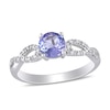 Thumbnail Image 1 of 6.0mm Tanzanite and 0.08 CT. T.W. Diamond Twist Shank Ring in 10K White Gold