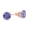 Thumbnail Image 3 of 5.0mm Tanzanite Solitaire Stud Earrings in 14K Rose Gold
