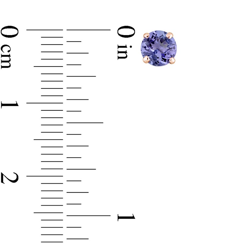 5.0mm Tanzanite Solitaire Stud Earrings in 14K Rose Gold
